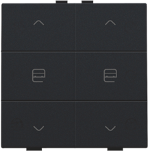 Dubbele motorsturingsbediening voor Niko Home Control, black coated