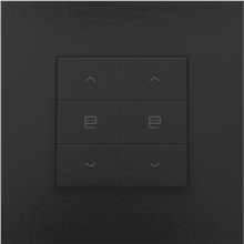 Dubbele motorsturingsbediening voor Niko Home Control, Bakelite® piano black coated