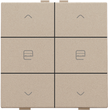 Dubbele motorsturingsbediening voor Niko Home Control, champagne coated