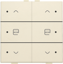 Dubbele motorsturingsbediening met led voor Niko Home Control, cream