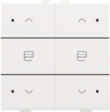 Dubbele motorsturingsbediening met led voor Niko Home Control, white coated