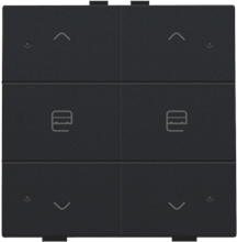 Dubbele motorsturingsbediening met led voor Niko Home Control, black coated