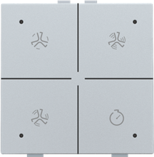 Ventilatiebediening met led voor Niko Home Control, sterling coated