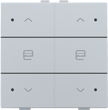 Dubbele motorsturingsbediening met led voor Niko Home Control, sterling coated