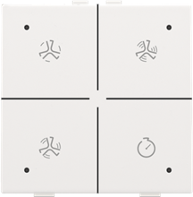 Niko Home Control ventilatiebediening met LED, white coated