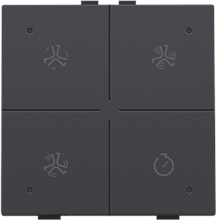 Ventilatiebediening met led voor Niko Home Control, anthracite coated