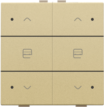 Dubbele motorsturingsbediening met led voor Niko Home Control, gold coated