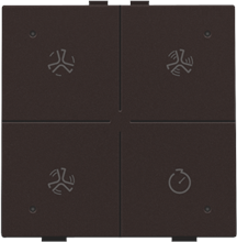 Ventilatiebediening met led voor Niko Home Control, dark brown coated