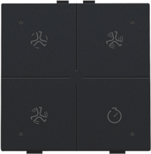 Niko Home Control ventilatiebediening met LED, black coated