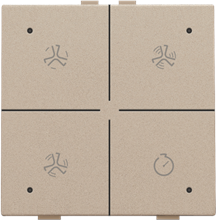 Niko Home Control ventilatiebediening met LED, champagne coated