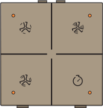 Ventilatiebediening met led voor Niko Home Control, bronze coated