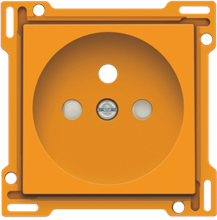 Afwerkingsset voor stopcontact met penaarde en kinderveiligheid, inbouwdiepte 28,5 mm, orange