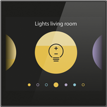 Niko Home Control, Touchswitch, geconnecteerd personaliseerbaar bedieningsscherm, 24 V, klauwbevestiging