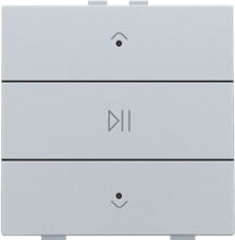 Enkelvoudige audiobediening met leds voor Niko Home Control, sterling coated