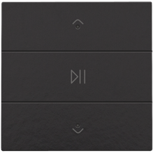 Enkelvoudige audiobediening met leds voor Niko Home Control, piano black coated