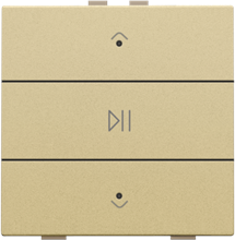 Enkelvoudige audiobediening met leds voor Niko Home Control, gold coated