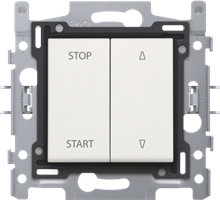 Niko, Rolluikschakelaar elektrisch gescheiden, sokkel, insteekklemmen en afwerkingsset Original White