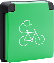 Niko Hydro, spuitwaterdicht fietsoplaadpunt 16 A/250 Vac met penaarde, kinderveiligheid en met insteekklemmen, exclusief opbouwdoos, black Niko Hydro, spuitwaterdicht fietsoplaadpunt 16 A/250 Vac met penaarde, kinderveiligheid en met insteekklemmen, exclusief opbouwdoos, black