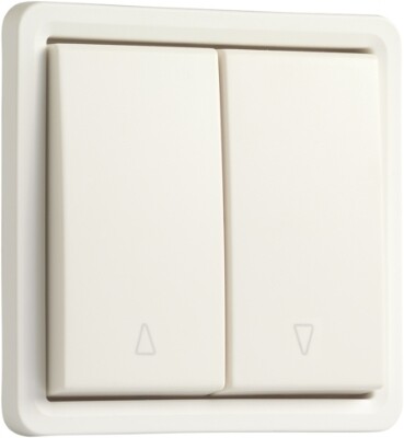 Spuitwaterdichte (hydro) opbouwrolluikdrukknop 10 A/250 Vac, mechanisch vergrendeld en elektrisch gescheiden, exclusief opbouwdoos, met insteekklemmen, white