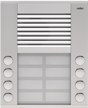 Buitenpost opbouw 20 mm met 8 bellen in twee rijen Buitenpost opbouw 20 mm met 8 bellen in twee rijen