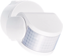 Bewegingsmelder, 230 V, 12 m, 200°, IP55, voor wand- en plafondmontage, voor opbouw, wit