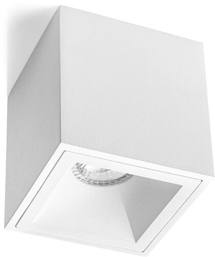 Opbouwspot Saros Vierkant Wit - Incl. GU10 Fitting Opbouwspot Saros Vierkant Wit - Incl. GU10 Fitting