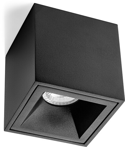 Opbouwspot Saros Vierkant Zwart - Incl. GU10 Fitting