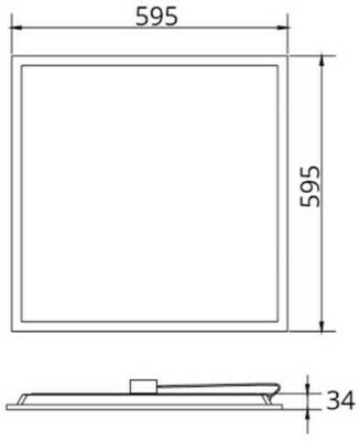 LED Paneel 60x60cm Venus G2 21-30W 4000K 2550-3450lm UGR<19 +Osram Driver (4x14W)
