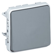 Legrand - Plexo drukknop (no) 10a 250v samenstelbaar grijs
