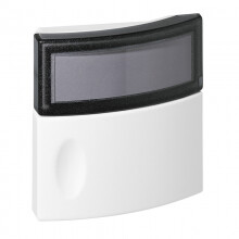 Legrand - Drukknop Salsa 24V etiketh. 2A IP44 IK06 70x70x25mm wit