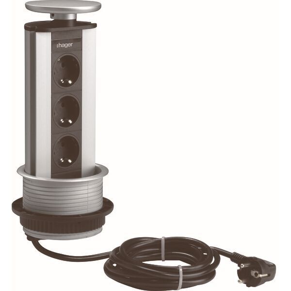 HAGER - Meervoudige stopcontactmodules voor inbouw 3 stopc. 2P + A