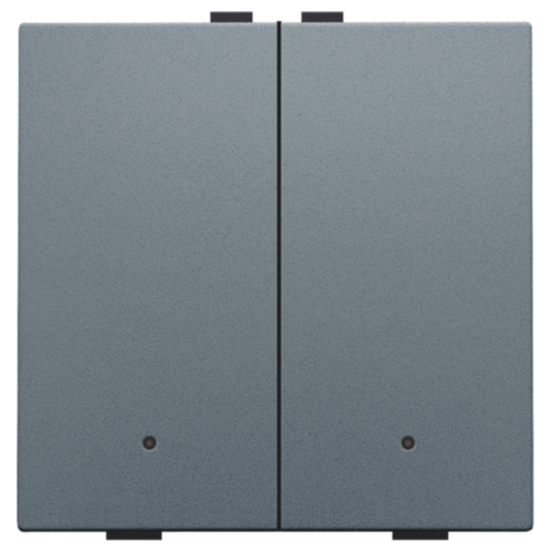 Tweevoudige drukknop met leds en comfortsensoren voor Niko Home Control, blue grey coated