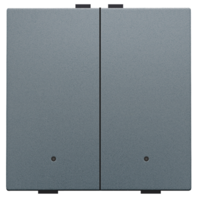 Tweevoudige drukknop met leds en comfortsensoren voor Niko Home Control, blue grey coated
