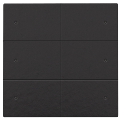 Zesvoudige drukknop met leds en comfortsensoren voor Niko Home Control, piano black coated