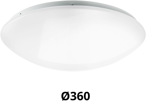 LED Plafonnière / Wandarmatuur Cosmo G2 IP44 18W 3000K-4000K-6000K 3-CCT 1550-1700lm Ø360 (1x26W)