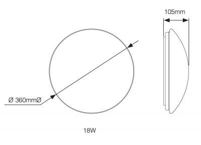LED Bulkhead IP44 4000K 18W | met Sensor - Vervangt 2x18W