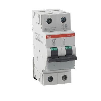 ABB (Vynckier) EP30 Automaat 3kA 2P C 6A ABB (Vynckier) EP30 Automaat 3kA 2P C 6A