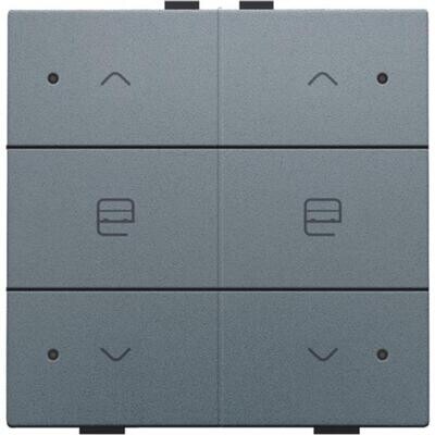 Dubbele motorsturingsbediening met led voor Niko Home Control, blue grey coated