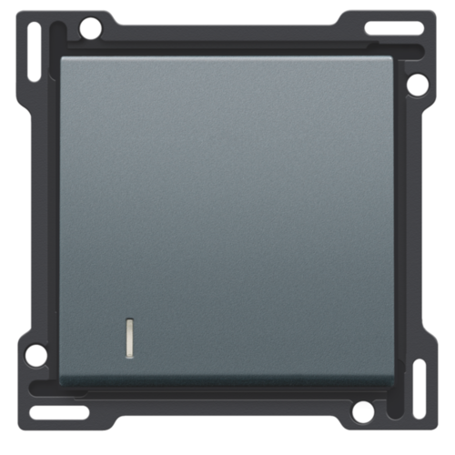 Afwerkingsset met lens voor enkelvoudige schakelaar of drukknop, blue grey coated