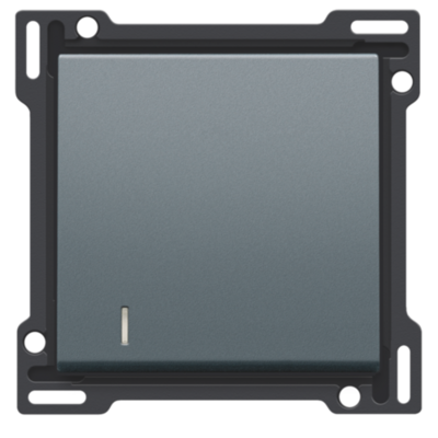 Afwerkingsset met lens voor enkelvoudige schakelaar of drukknop, blue grey coated