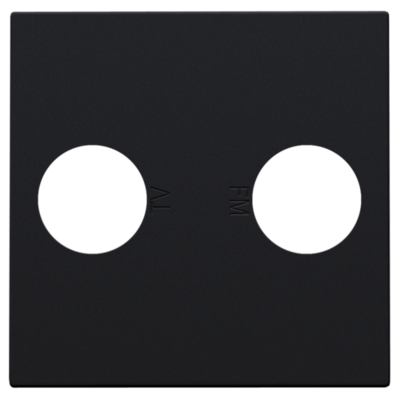 Niko Pure Black Steel, afwerking voor 2 enkelvoudige coaxaansluitingen voor tv en FM Telenet Interkabel