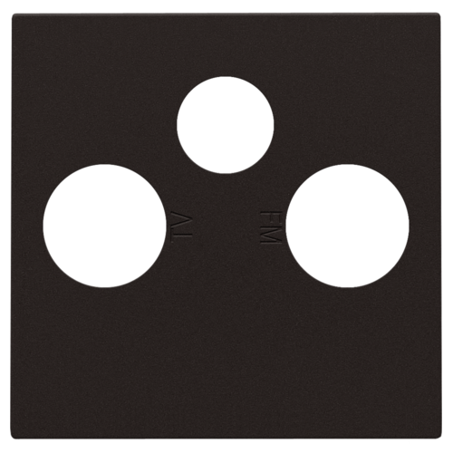 Afwerkingsset voor 2 enkelvoudige coaxaansluitingen voor tv en FM en een satellietaansluiting, dark brown coated
