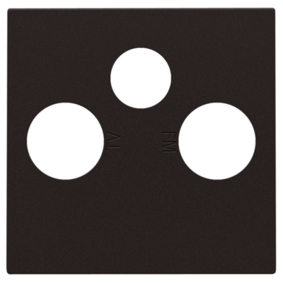 Afwerkingsset voor 2 enkelvoudige coaxaansluitingen voor tv en FM en een satellietaansluiting, dark brown coated