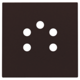 Afwerkingsset voor 5-polige telefooncontactdoos, dark brown