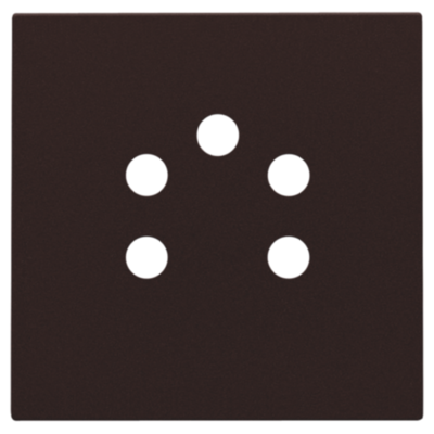 Afwerkingsset voor 5-polige telefooncontactdoos, dark brown coated