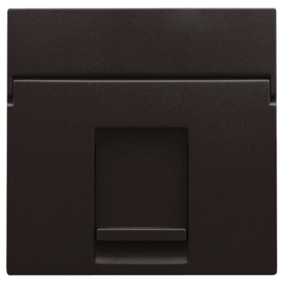 Centraalplaat data 1x RJ, dark brown coated