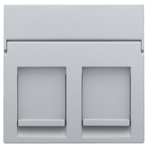 Centraalplaat data 2x RJ, sterling coated