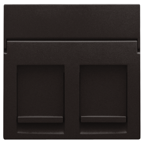 Centraalplaat data 2x RJ, dark brown coated