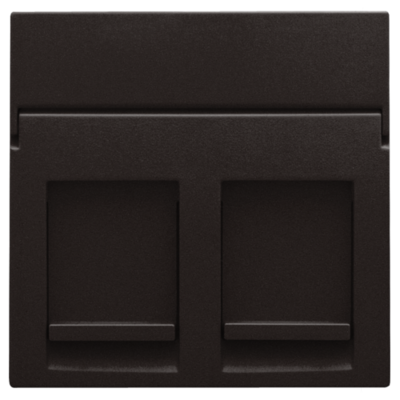 Centraalplaat data 2x RJ, dark brown coated