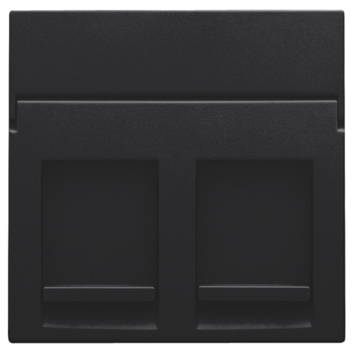 Centraalplaat data 2x RJ, black coated
